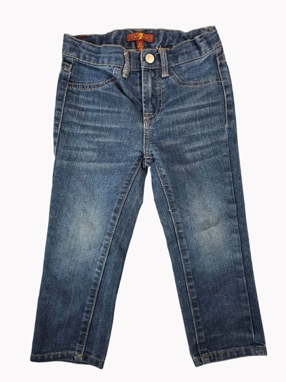 7 For All Mankind Toddler Girls Blue Denim Jeans Size 2T Made In China